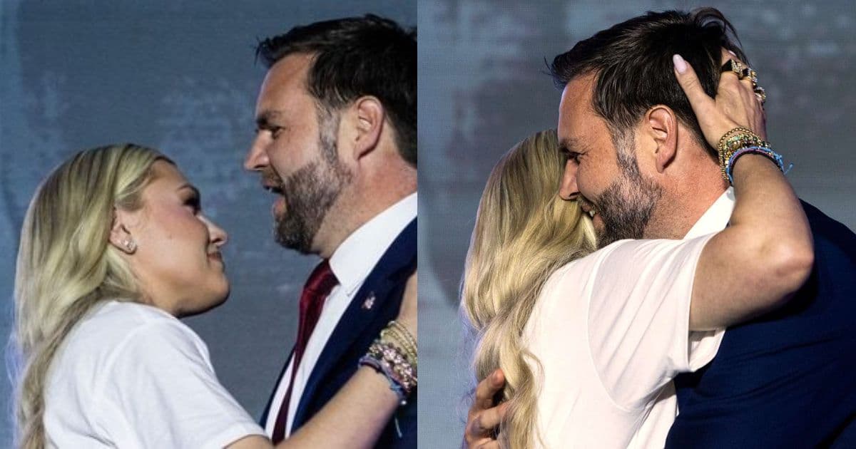 “Touching a Man’s Hair Is a Sign of Love” – JD Vance and Erika Kirk’s Slow-Motion Hug Sends Rumors Into Overdrive